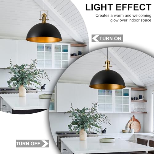 18 Inch Black Farmhouse Pendant Lights for Kitchen Island 1 Pack