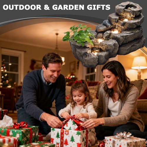 38.2" L Garden Rock Water Fountain Outdoor