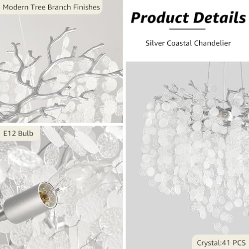 6 Light Capiz Shell Chandeliers 18 Inch Modern Coastal Light Fixture