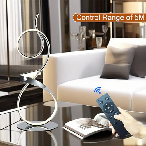 21inch 20W 2700LM Modern Upscale Desk Light 3 Color Wireless Remote Control Dimmer Table Lamp for Living Room