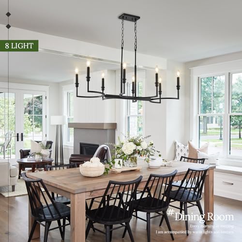 8 Light Candelabra Chandelier Dining Room Black Chandeliers 38in