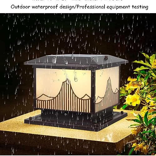 Modern Patio Solar Pillar Lights Square Fence Outdoor Table Lamp Led Pillar Light Adjustable by Remote Control Ip54 Waterproof Classic Vintage Column Lights Deck Walkw