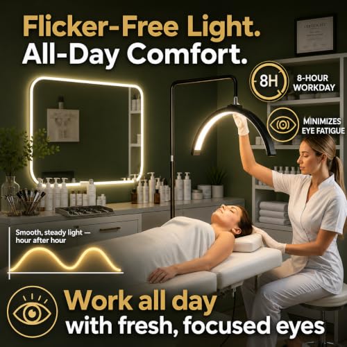 23" Half Moon Floor Lamp for Eyelash Extensions