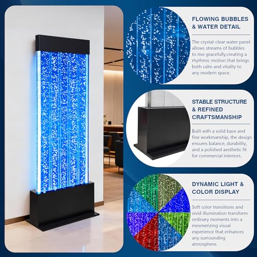 47" Indoor LED Bubble Wall Water Fountain