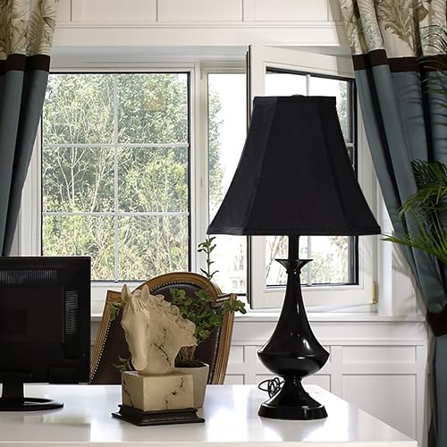 GO&S0 Medium Bell Lamp Shades Black (2 Count)