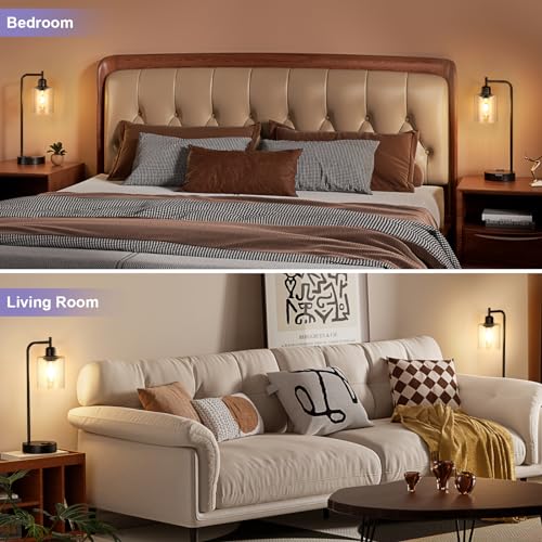 Industrial Touch Table Lamps for Bedrooms Set of 2 (2 Count)