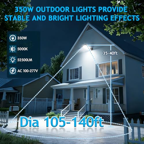 LED Parking Lot Light Dusk to Dawn Photocell 52500LM 5000K 3Pack (3 Count)