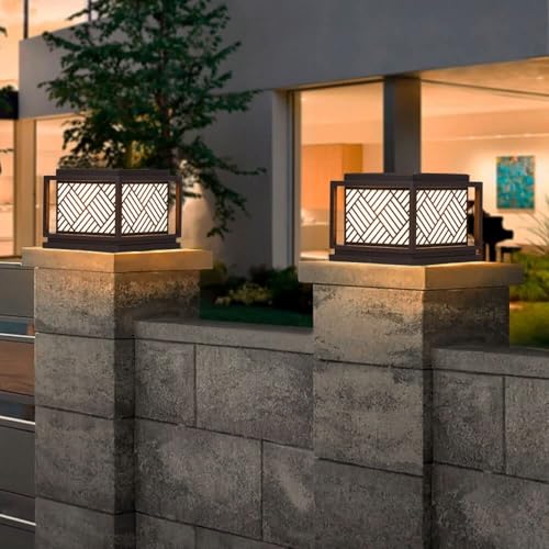 Ip65 Square Waterproof Outdoor Pillar Light Column Lamp Exterior Rain Proof Acrylic Post Lanterns Patiofor Outdoor Lighting Products
