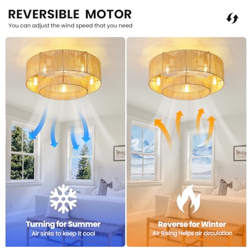 Boho Ceiling Fans with Lights (20 inch)
