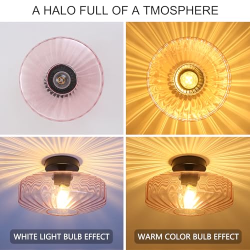 Pink Glass Ceiling Light
