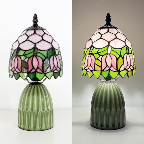 Stained Glass Mushroom Table Lamp 12.5 Inch