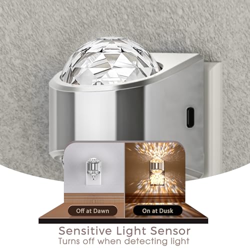 Night Light Sliver Projector Night Lights Plug into Wall 2 Pack (2 Count)
