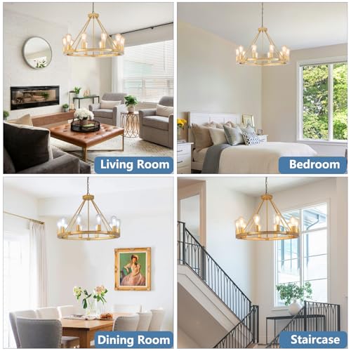 Gold Wagon Wheel Chandelier