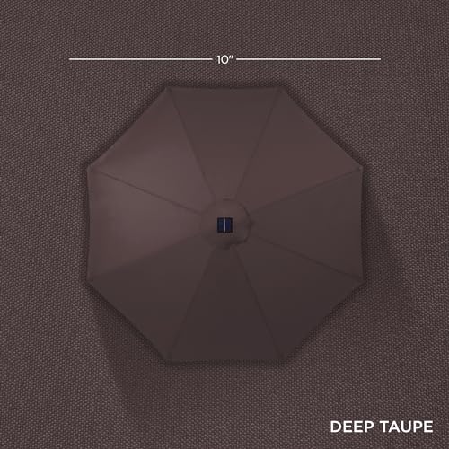 10ft Solar Polyester LED Lighted Patio Umbrella w