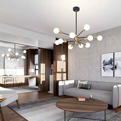 Chandeliers for Dining Room Black Gold 10