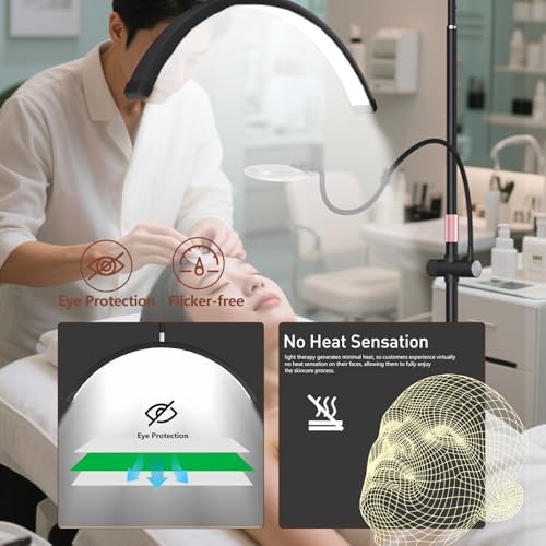 5X 10X Magnifier Half Moon Lash Light with Large Square Base