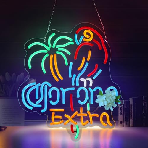 Coron Neon Sign Beer LED Light for Home Bar Man Cave Wall Decor (Colorful)