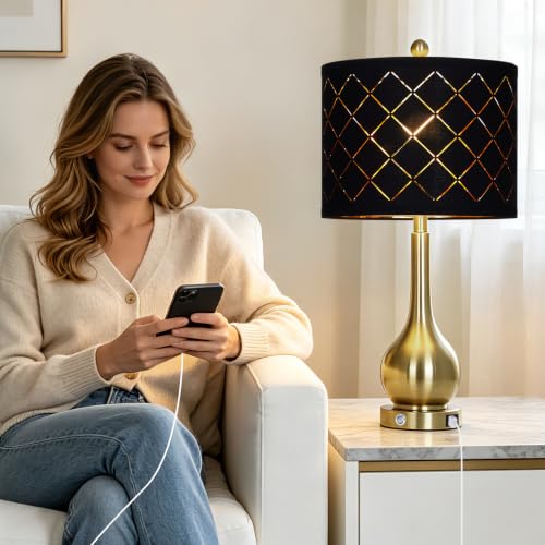 26" Gold Table Lamps Set of 2 for Bedroom Nightstand & Living Room (2 Count)