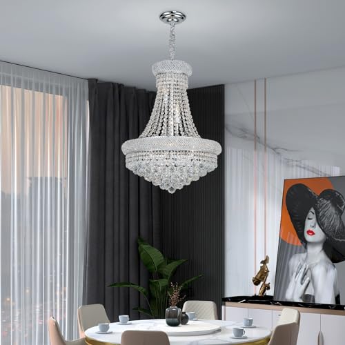 Chrome Crystal Chandeliers for Dining Room