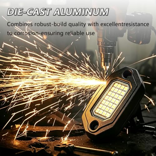 16 Pods Aluminium Pure White LED Rock Lights Full Kit (16 Pods)