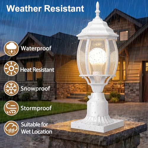 White Dusk to Dawn Outdoor Post Light