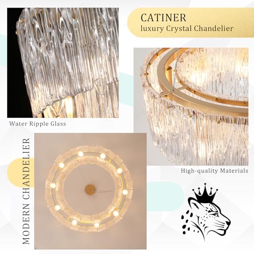 Modern 24" Crystal Glass Chandelier 10