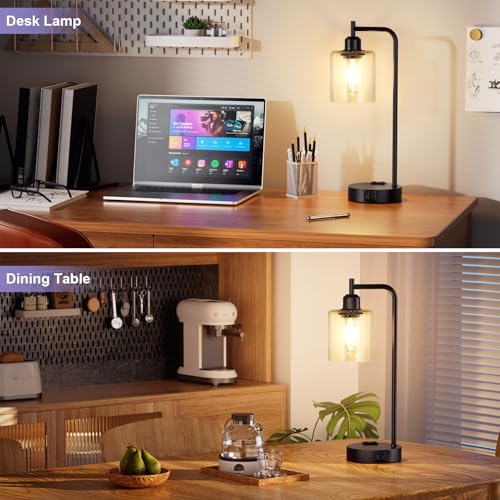 Industrial Touch Table Lamps for Bedrooms Set of 2 (2 Count)