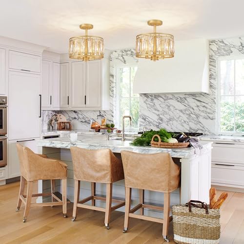 Gold Semi Flush Mount Ceiling Light