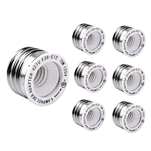 UL Listed E26 to E12 Adapter (6 Count)