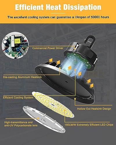UFO LED High Bay Light 240W 6 Pack (6 Count)