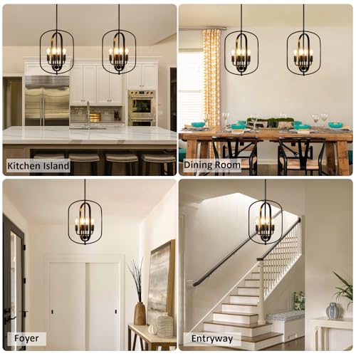 Black Chandelier for Dining Room Light Fixture (4 Count)