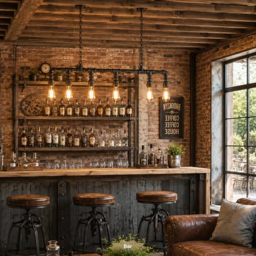 Rustic Industrial Tube Pipe Chandeliers