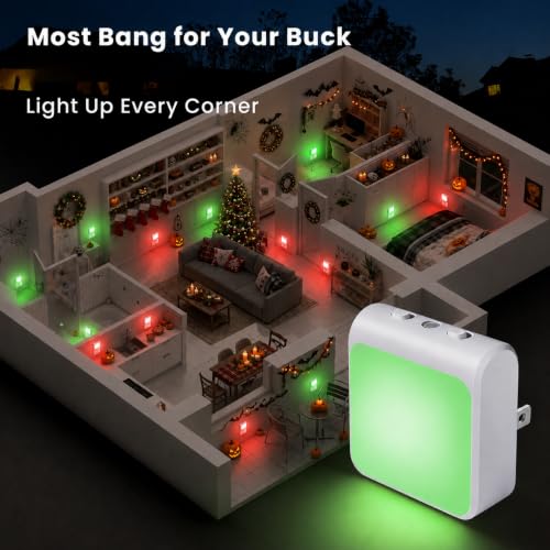 6 Pack Dimmable LED Night Lights Plug into Wall (6 Count)