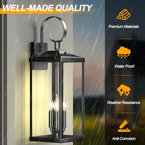 24" Extra Large Dusk to Dawn Exterior Lighting Fixtures (2 Count)