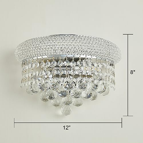 2 Lights Empire Crystal Wall Sconce Light for Living Room Dining Room Bathroom Vanity Mirrors Hallway Bedroom Closet Stairway