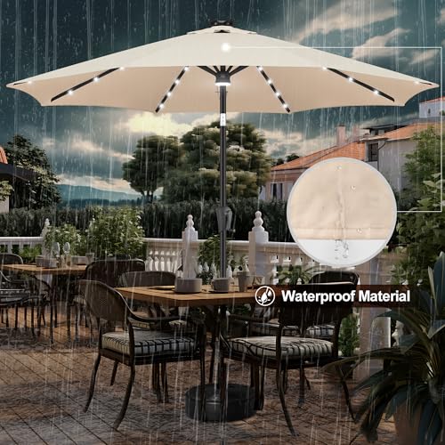 Solar Patio Umbrella with Centre Light