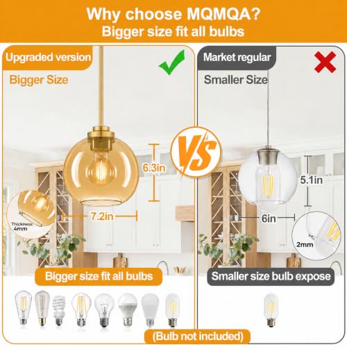 2 Pack Gold Globe Pendant Lights (2 Count)