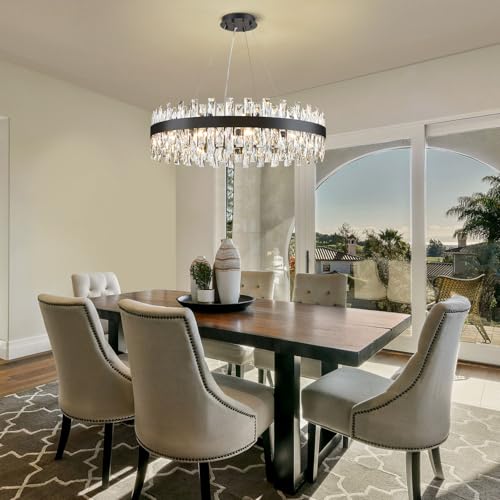 Modern Black Crystal Chandelier Lights