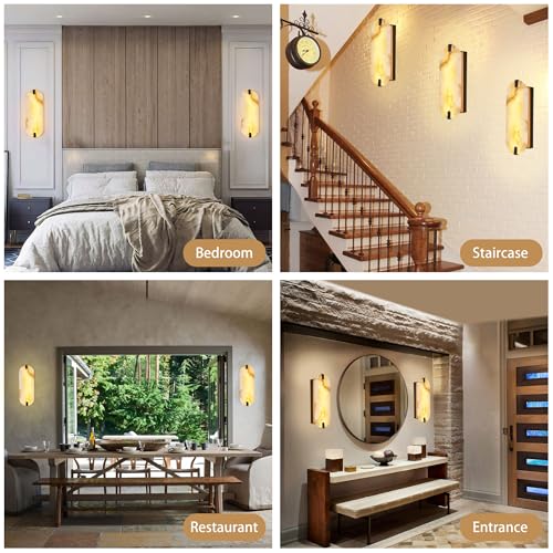 14.17in Alabaster Wall Sconces (2 Count)