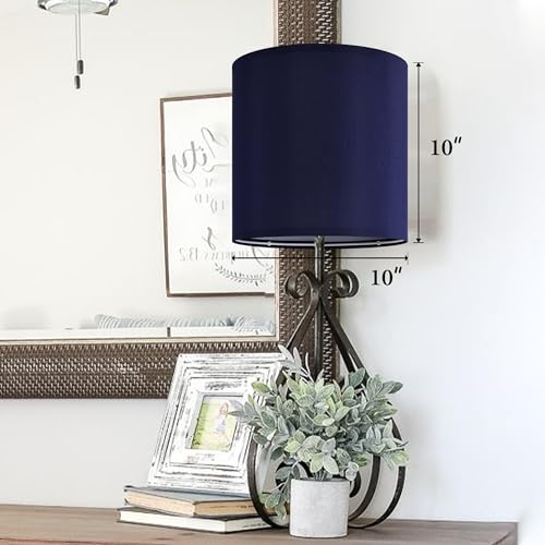 2 Pcs Small Drum Lamp Shades Blue (2 Count)