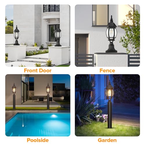 Solar Post Light With Pier Mount Base
