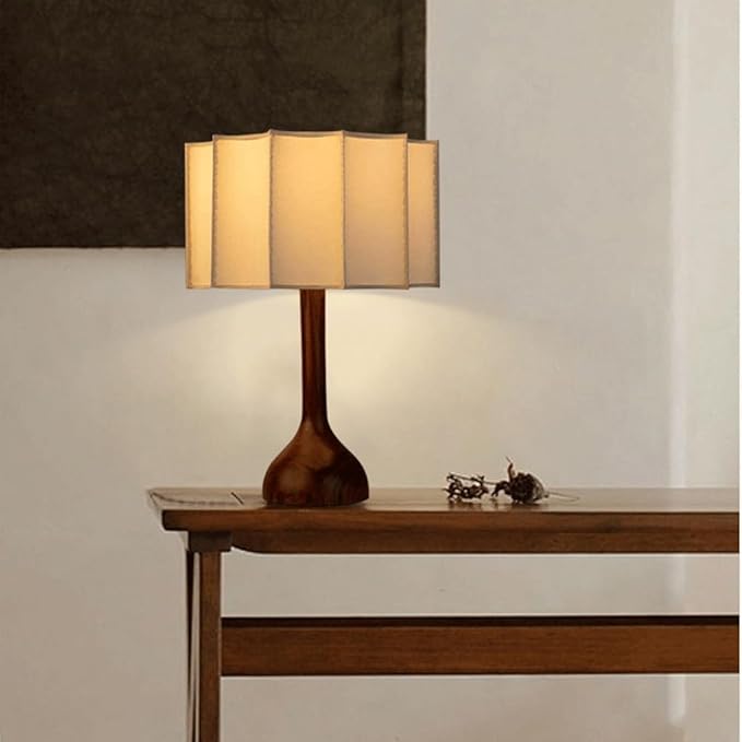 Japanese Style Wabi-sabi Bedroom Study B&B Desk Light French Romantic Wooden Art Handmade White Fabric Desk Lamp Living Room Sofa Beside Decorative Table Lamp Cafe Western Restaurant Lighting Fixture