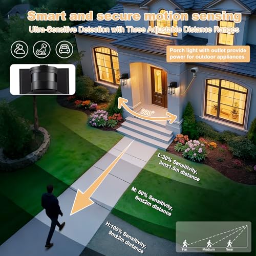 Porch Light with GFCI Outlet with Remote (2 Count)