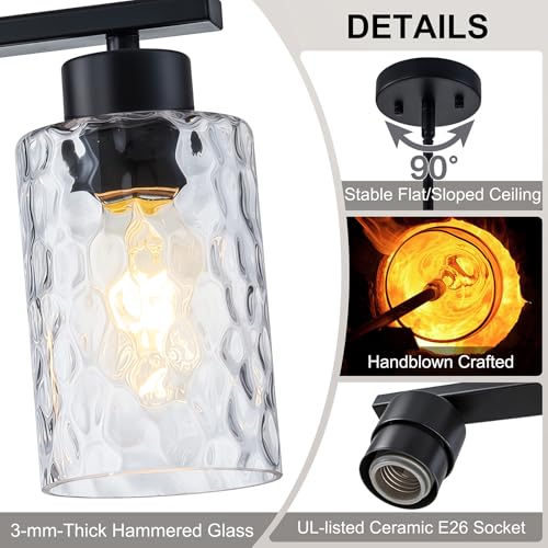 Hammered Glass Dining Room Light Fixture