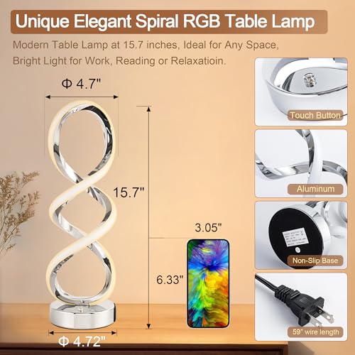 Modern Spiral LED RGB Table Lamp