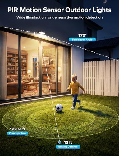 Solar Fence Lights Outdoor with Motion Sensor 12 Pack Warm White Fence Lights Solar Powered 3 Modes IP65 Waterproof Dusk to Dawn Outdoor Lights for Patio Deck Wall Backyard Garden Decorative (12 Count)