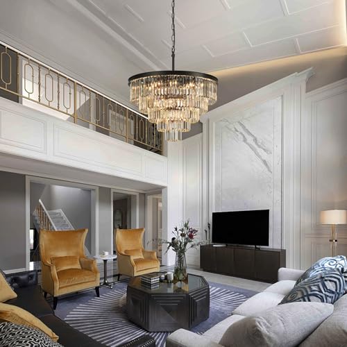 Black Crystal Chandeliers for Living Room