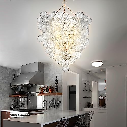 Bubble Ball Swirled Glass Chandelier Large