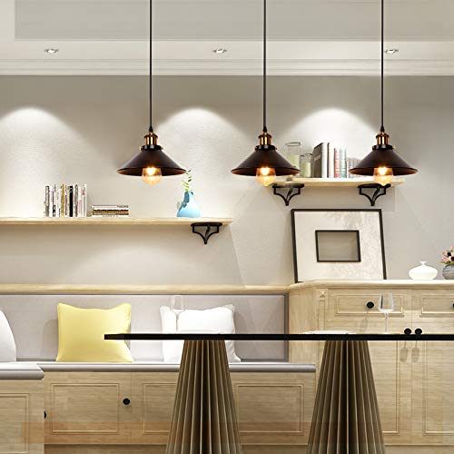2 Pack Industrial Retro Black Iron Pendant Light (2 Count)