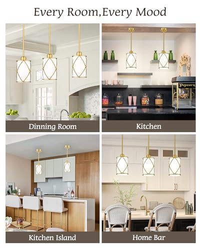 Brushed Gold Pendant Lights Kitchen Island (2 Count)